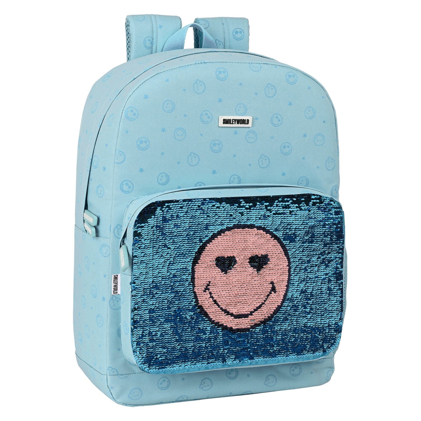 School Bag Smiley M754 Blue 32 x 43 x 14 cm with Ergonomic Design