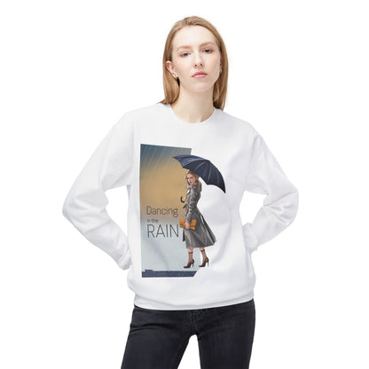 StyleMZ -  Dancing in the rain Unisex Midweight Softstyle Fleece Crewneck Sweatshirt  - StyleMZ