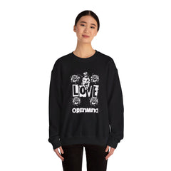 Corea - Sudadera unisex con cuello redondo y mezcla pesada Love openmind - StyleMZ 