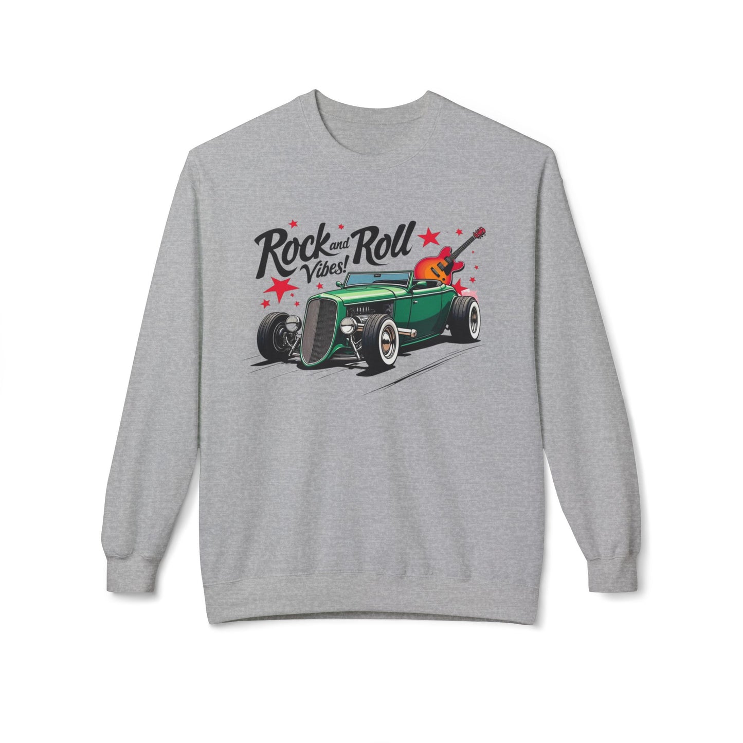 Rock & Roll Vibes Unisex Midweight Softstyle Fleece Crewneck Sweatshirt - StyleMZ