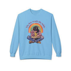 Korea -  The boy reads the bible Unisex Midweight Softstyle Fleece Crewneck Sweatshirt  - StyleMZ