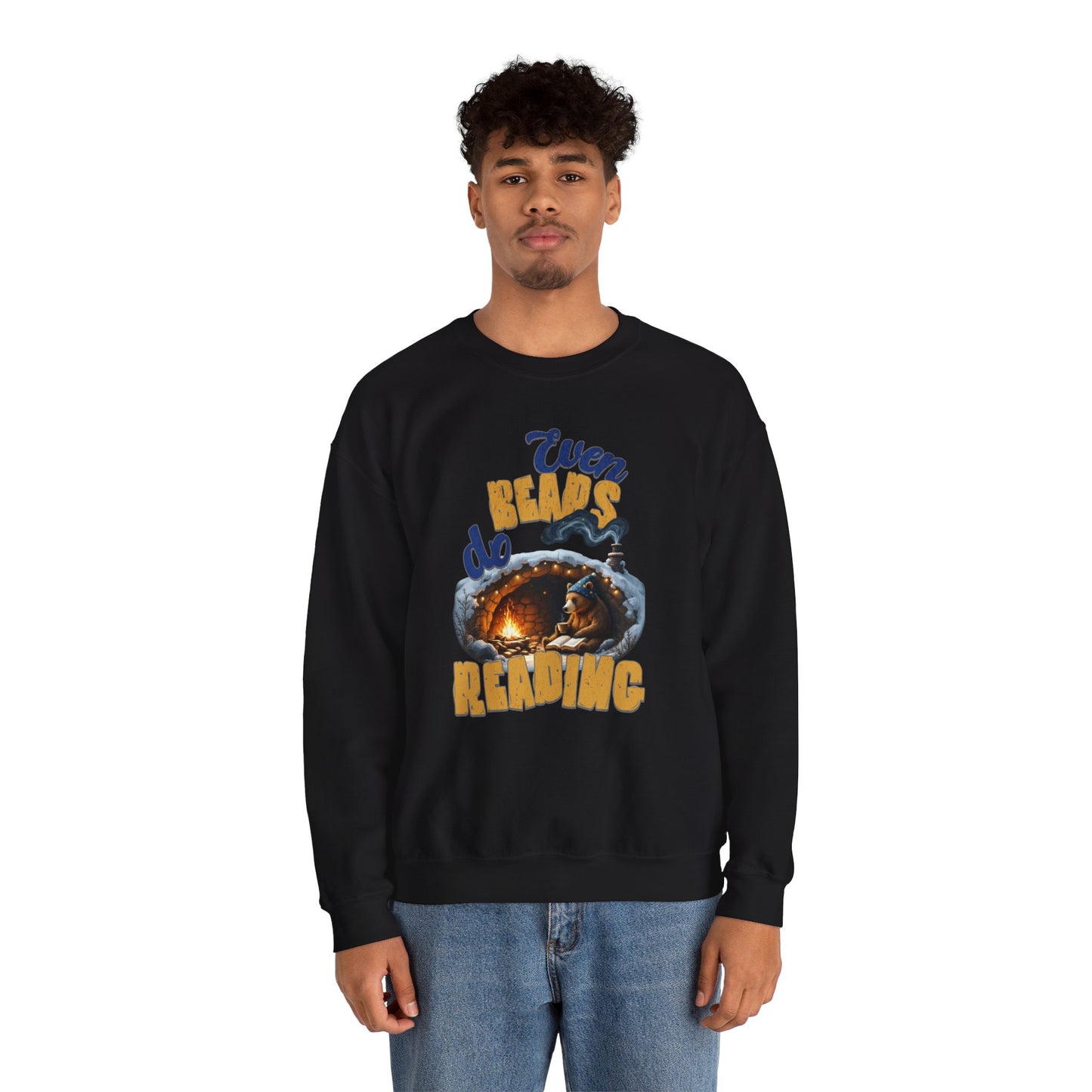 Even bears do reading Unisex Heavy Blend™ Crewneck Sweatshirt - StyleMZ - Stylemz