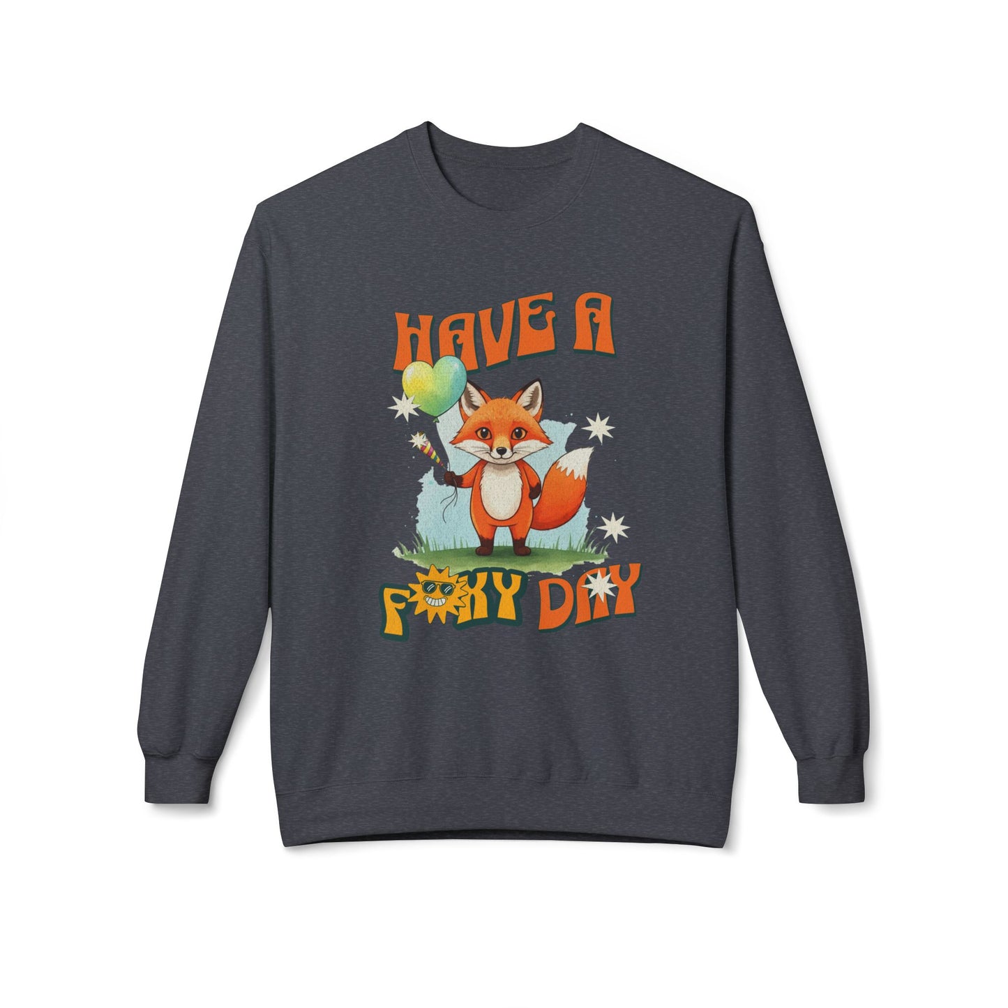 Have a foxy day! Unisex Midweight Softstyle Fleece Crewneck Sweatshirt - StyleMZ