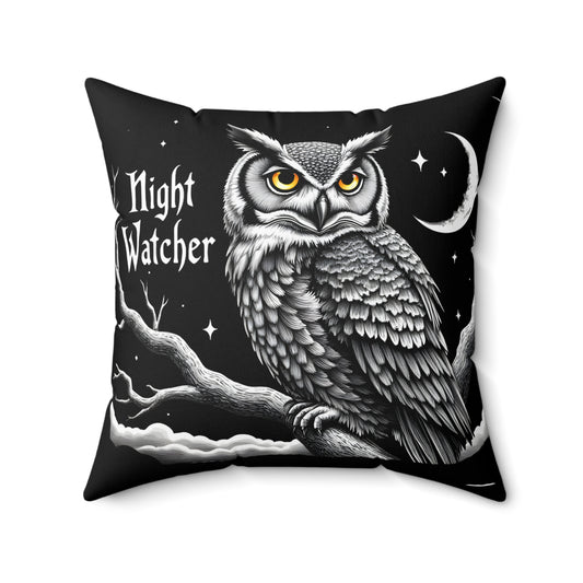 StyleMZ -  Night watcher Spun Polyester Square Pillow  - StyleMZ