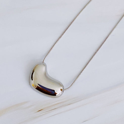 Bold Molten Heart Necklace in 18k Gold Plated Steel