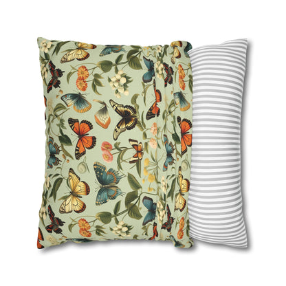 Butterfly Spun Polyester Square Pillowcase - StyleMZ