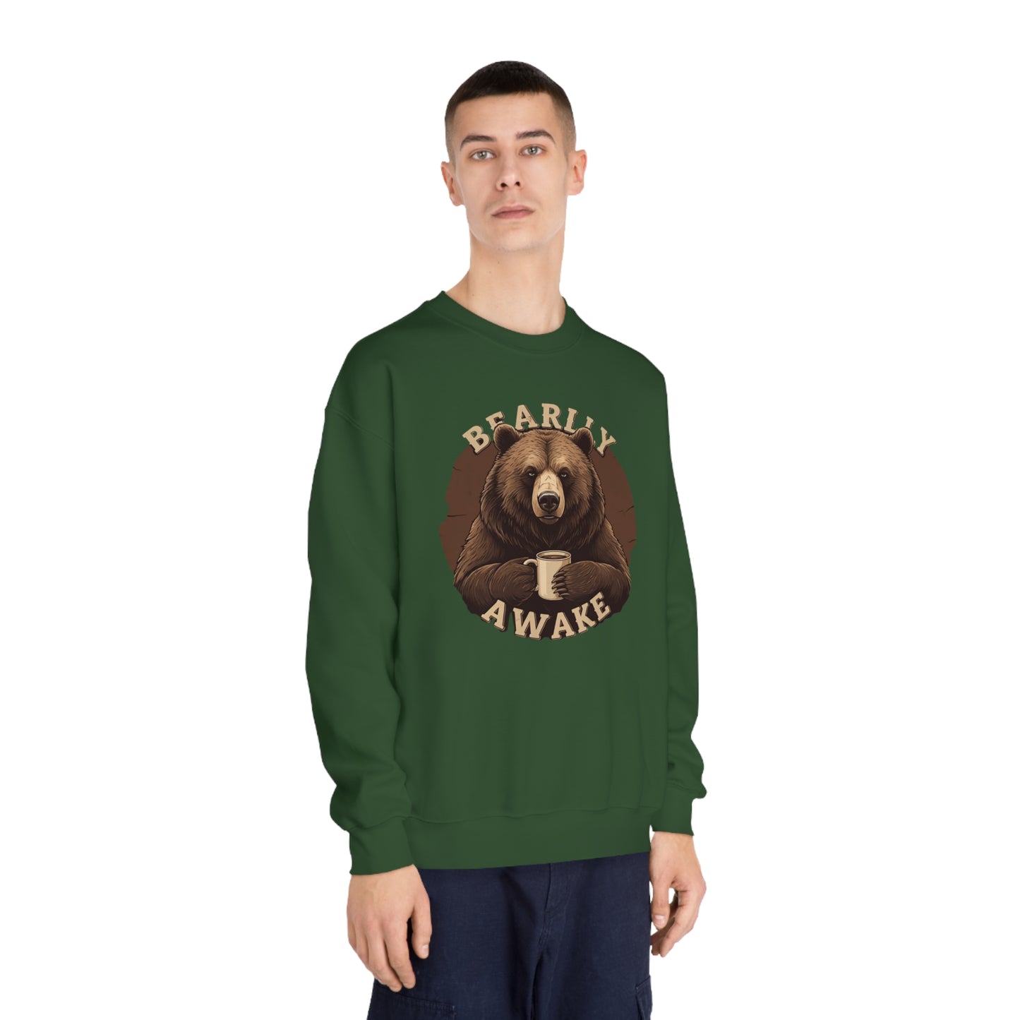 Korea -  Bearly Awake Unisex DryBlend® Crewneck Sweatshirt  - StyleMZ