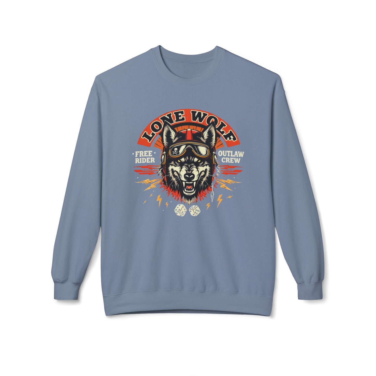 Lone Wolf Unisex Midweight Softstyle Fleece Crewneck Sweatshirt - StyleMZ