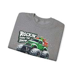 StyleMZ -  ROCKIN' THRU THE SNOW Unisex Heavy Blend™ Crewneck Sweatshirt  - StyleMZ