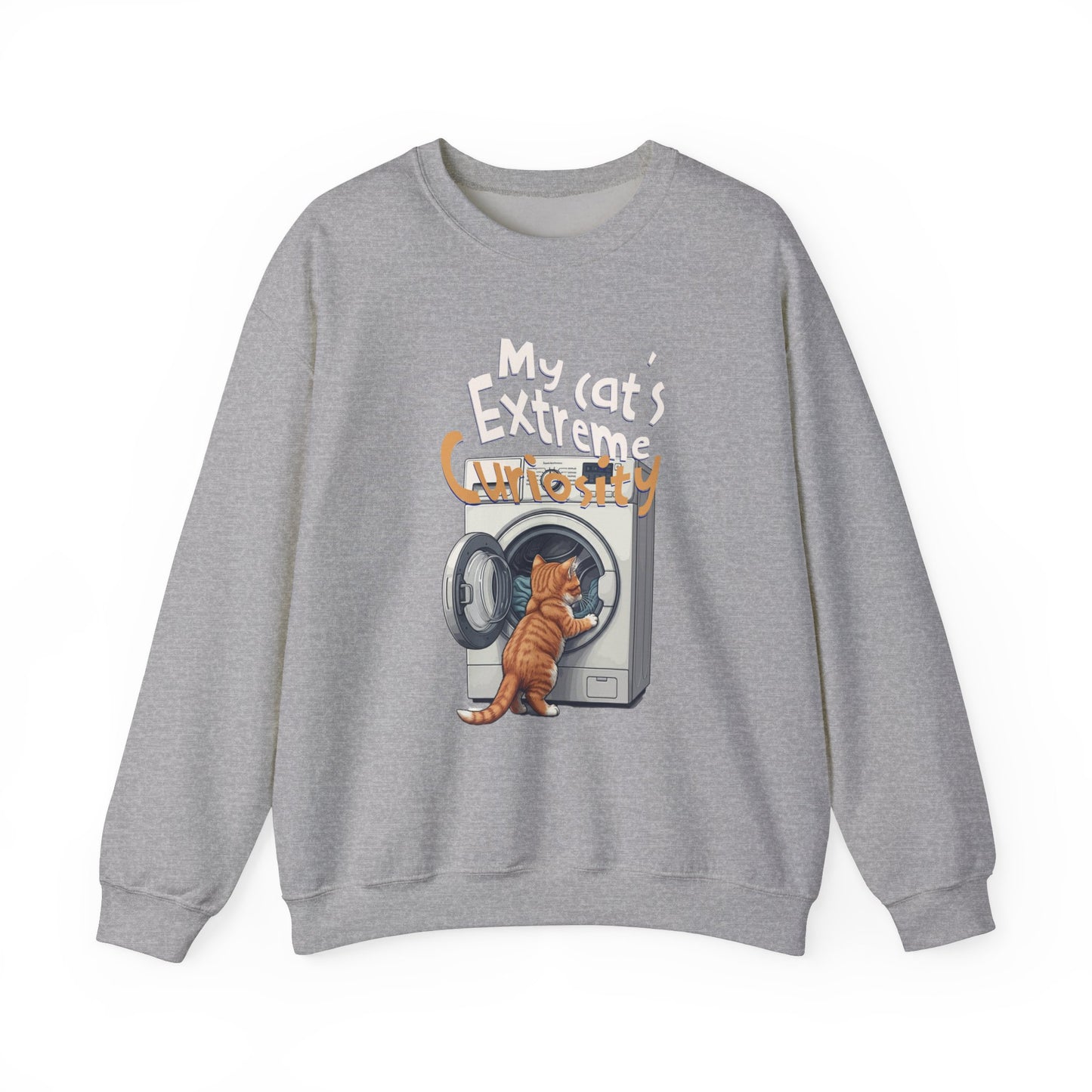 My cat's extreme curiosity Unisex Heavy Blend™ Crewneck Sweatshirt - StyleMZ