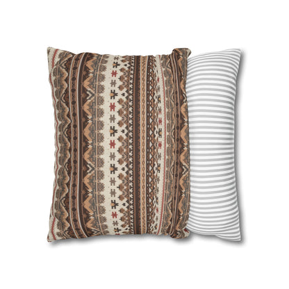 Warm Nordic Knit Faux Suede Square Pillowcase - StyleMZ - Stylemz