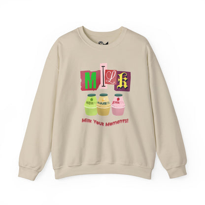 Milk your moment! Unisex Heavy Blend™ Crewneck Sweatshirt - StyleMZ