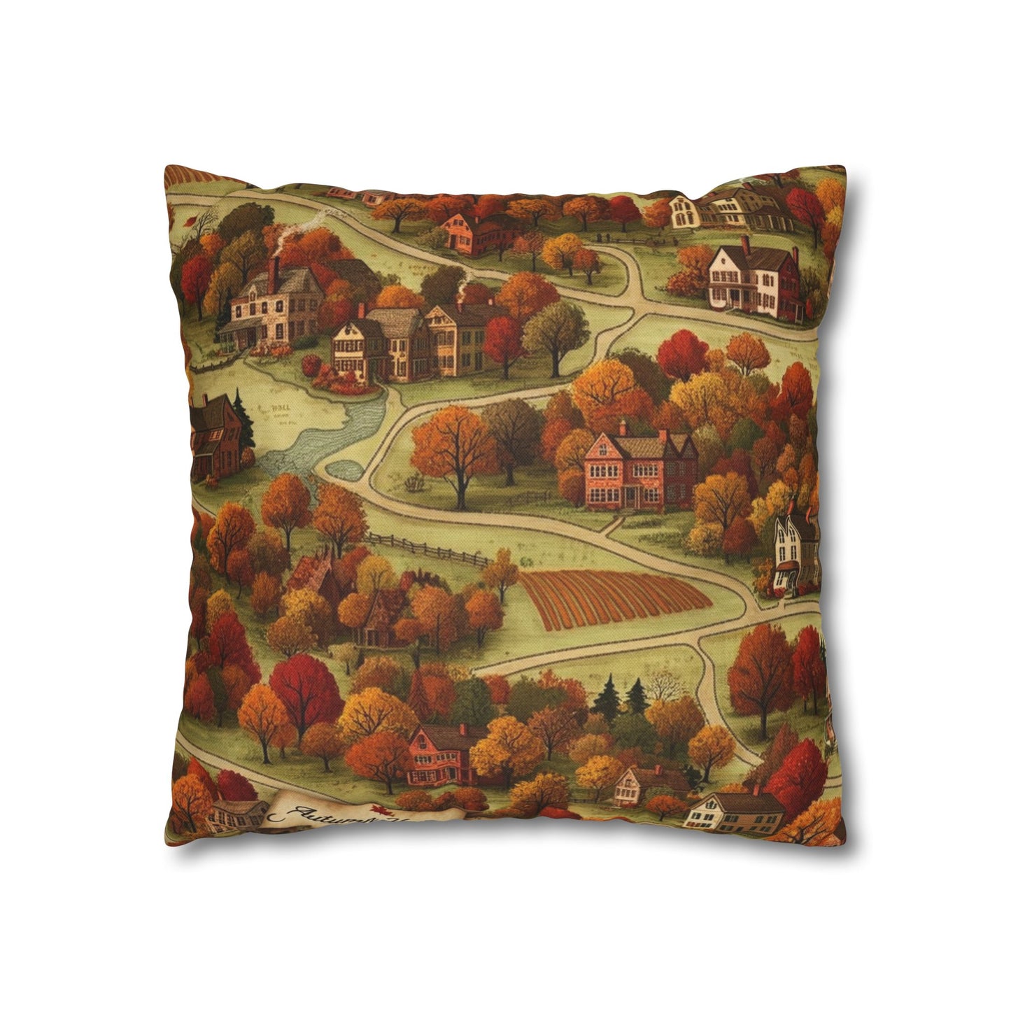 Map of Memories II Spun Polyester Square Pillowcase - StyleMZ