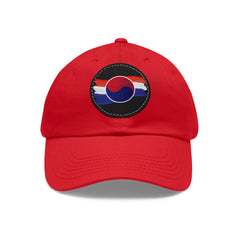 Corea - Gorro con bandera de Corea y parche de cuero (redondo) - StyleMZ 