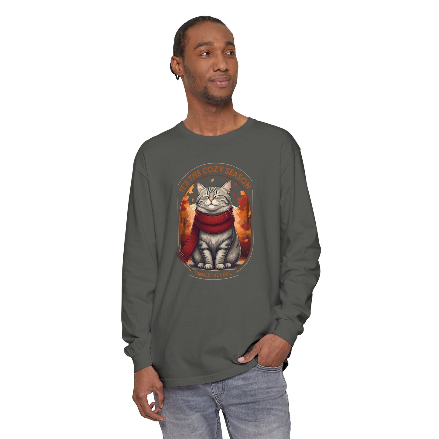 It's the cozy season Unisex Garment-dyed Long Sleeve T-Shirt - StyleMZ