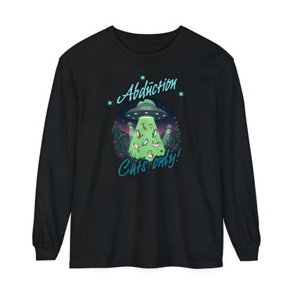 Korea -  Abduction cats only! Unisex Garment-dyed Long Sleeve T-Shirt  - StyleMZ