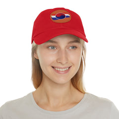 Korea -  Korean Flag Hat with Leather Patch (Round)  - StyleMZ