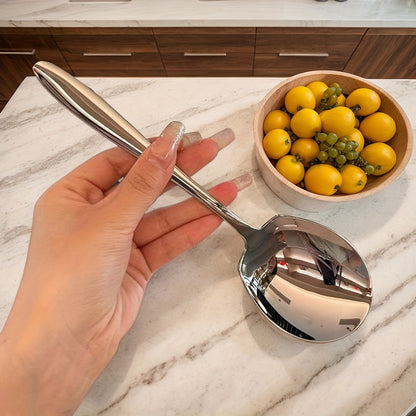 Elegant Polished Finish Stainless Steel Square Serving Spoon