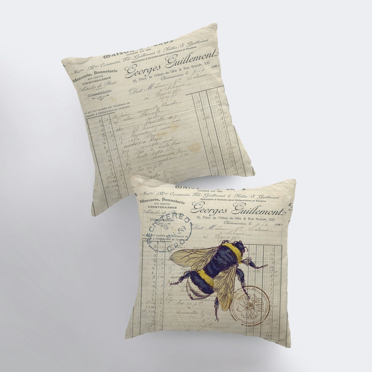 Bee Pillow Cover | Vintage Honey Bee Farmhouse Decor