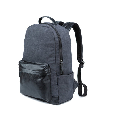 Landen Canvas Backpack with Vegan Leather and Laptop Sleeve