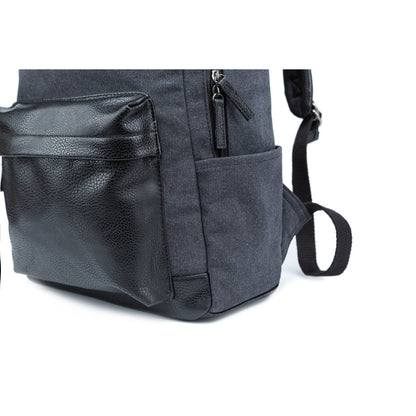 Landen Canvas Backpack with Vegan Leather and Laptop Sleeve