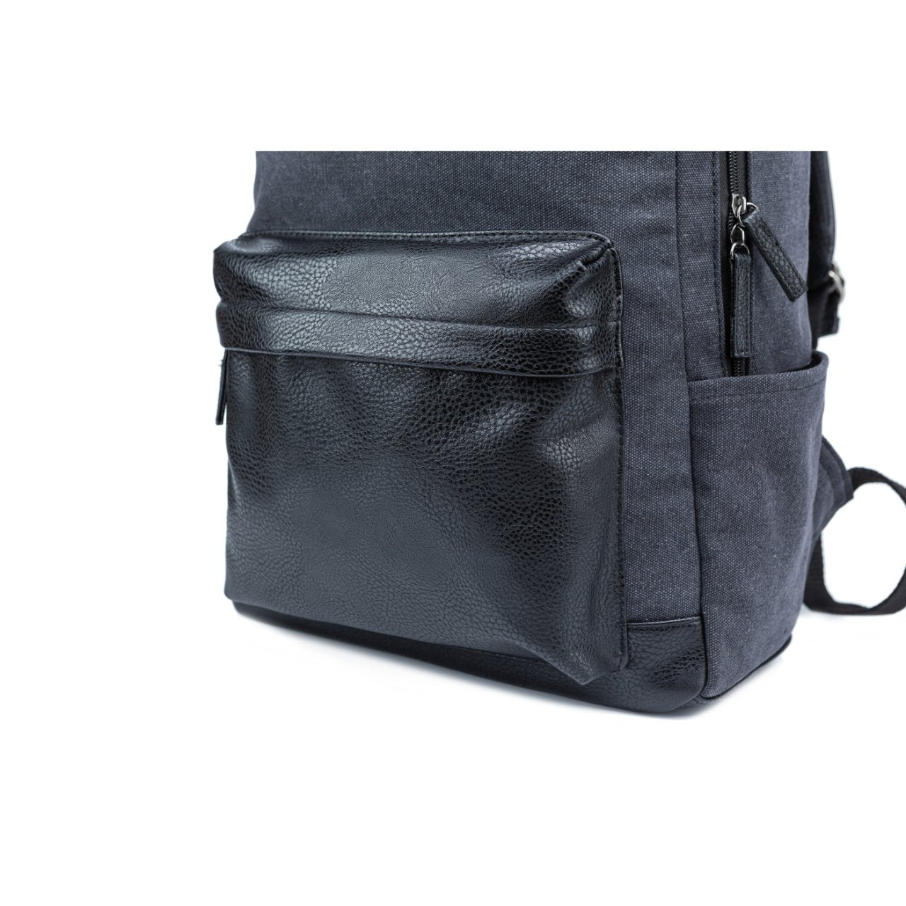 Landen Canvas Backpack with Vegan Leather and Laptop Sleeve