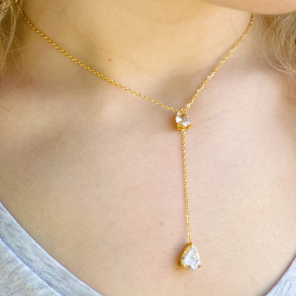 Superior Shine Drop Necklace with Dainty Chain Design