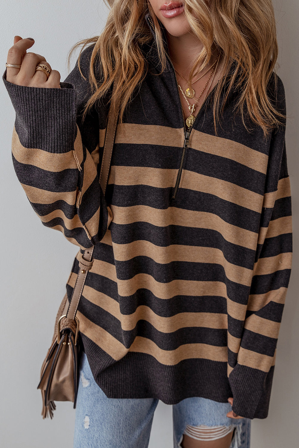 Adeline Stripe Oversized Sweater for Chic Cozy Style