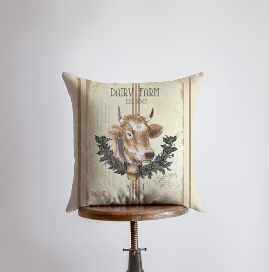 Dairy Farm Cow Vintage Pillow Cover | Cozy Farmhouse Decor