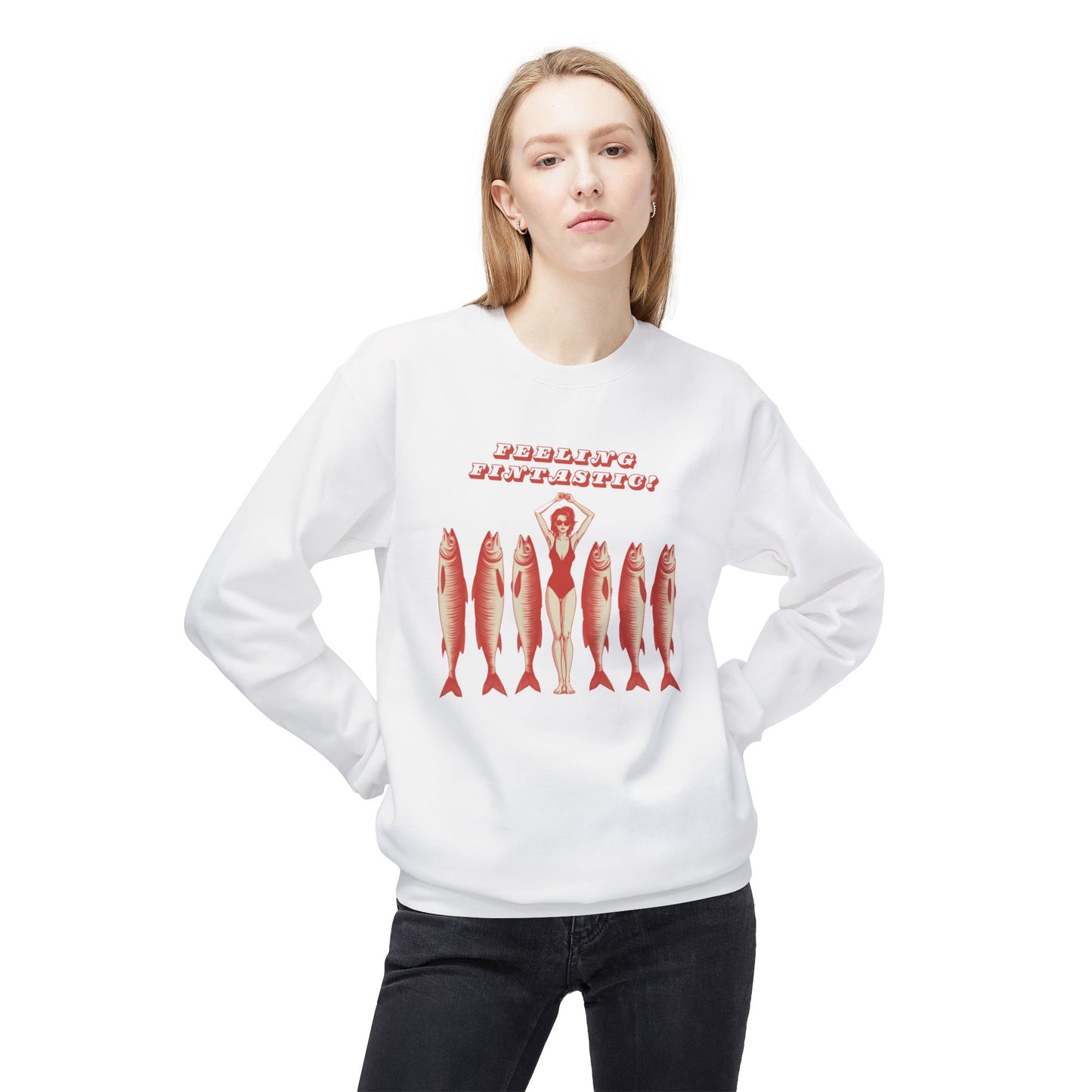 Korea -  Feeling Fantastic Unisex Midweight Softstyle Fleece Crewneck Sweatshirt  - StyleMZ