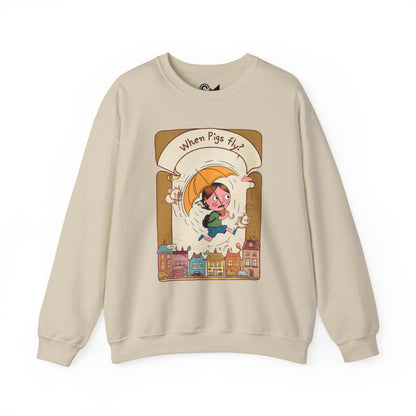 When pigs fly? Unisex Heavy Blend™ Crewneck Sweatshirt - StyleMZ