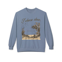 Korea -  Slow tranquil life Unisex Midweight Softstyle Fleece Crewneck Sweatshirt  - StyleMZ