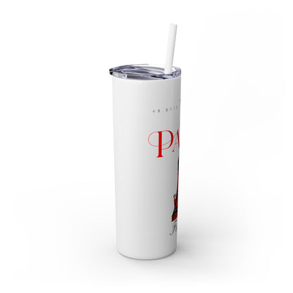 Paris Glitter Skinny Tumbler with Straw, 20oz - StyleMZ