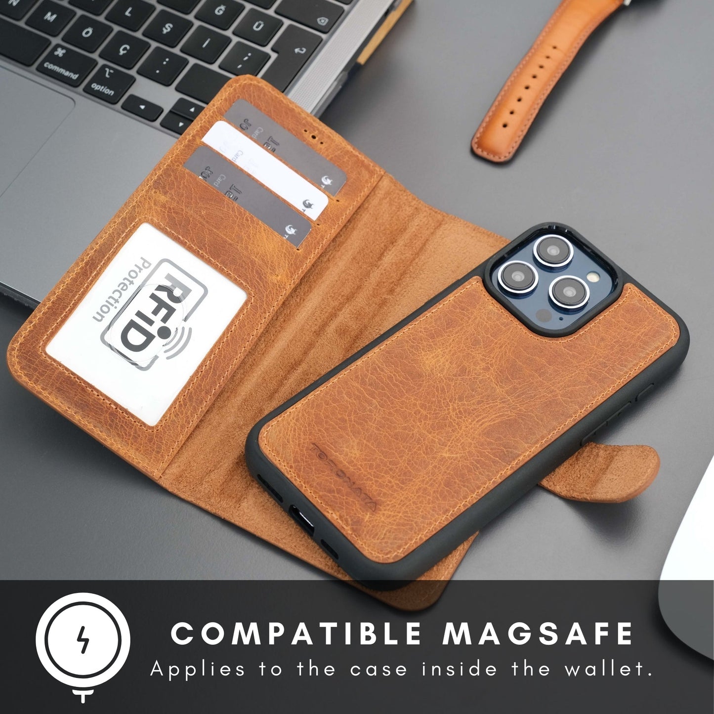 Casper iPhone 16 Pro Max Wallet Case Leather MagSafe Cover