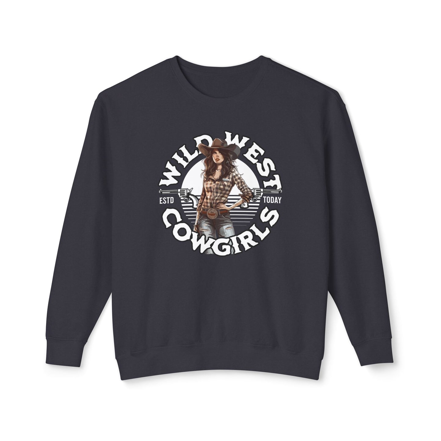 Wild West Cowgirls Unisex Lightweight Crewneck Sweatshirt  - StyleMZ