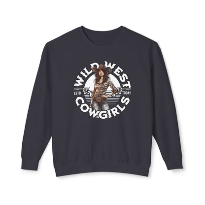 Wild West Cowgirls Unisex Lightweight Crewneck Sweatshirt  - StyleMZ