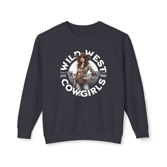 Wild West Cowgirls Unisex Lightweight Crewneck Sweatshirt  - StyleMZ