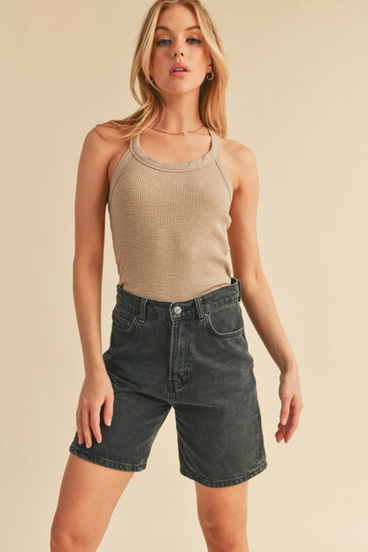 Aemi + Co Scoop Neck Ribbed Tank for Effortless Style