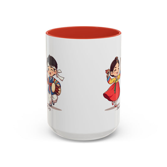 Taza de café con acento de danza de la alegría de Corea (11, 15 oz) - StyleMZ 