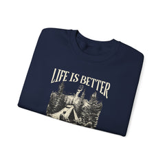 Life is better Unisex Heavy Blend™ Crewneck Sweatshirt  - Korea  - StyleMZ