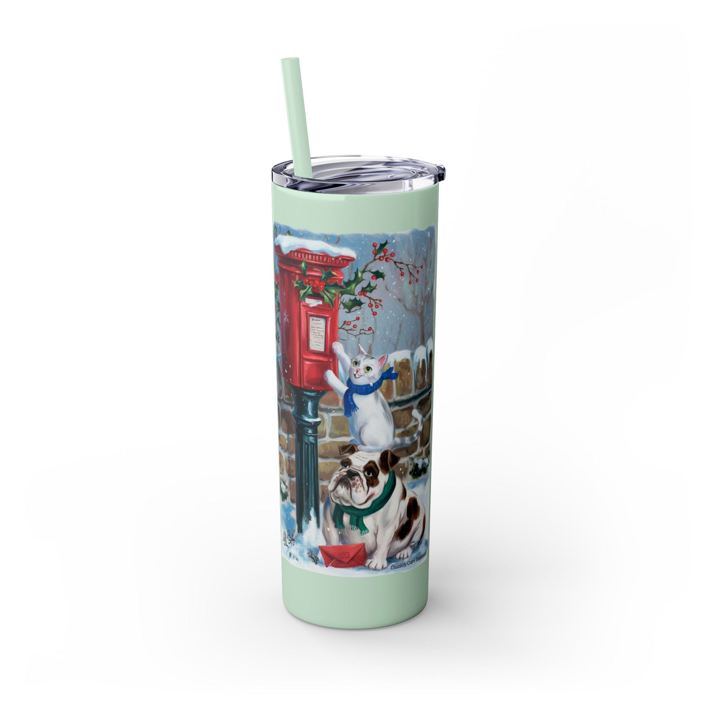 Vaso Skinny Tumbler con pajita, 20 oz, de At the Postbox - StyleMZ 