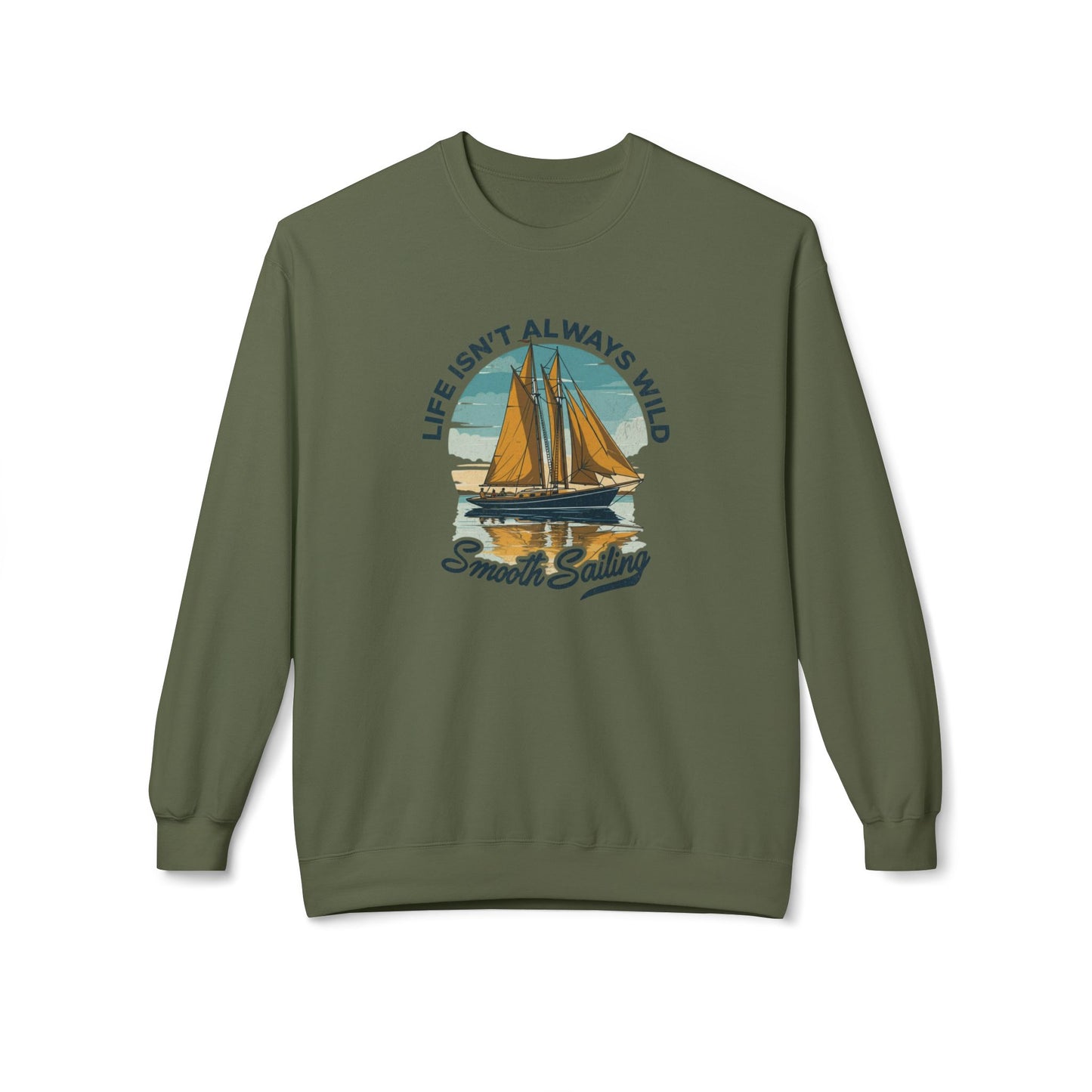 Smooth sailing Unisex Midweight Softstyle Fleece Crewneck Sweatshirt - Korea - StyleMZ - Stylemz