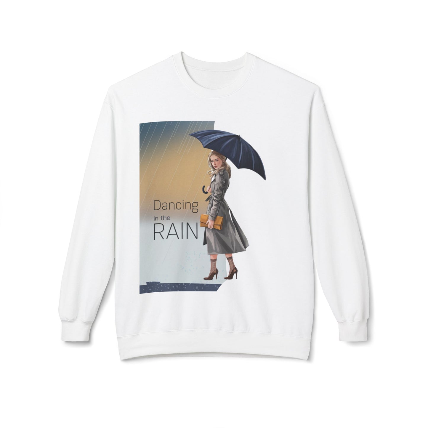 StyleMZ -  Dancing in the rain Unisex Midweight Softstyle Fleece Crewneck Sweatshirt  - StyleMZ