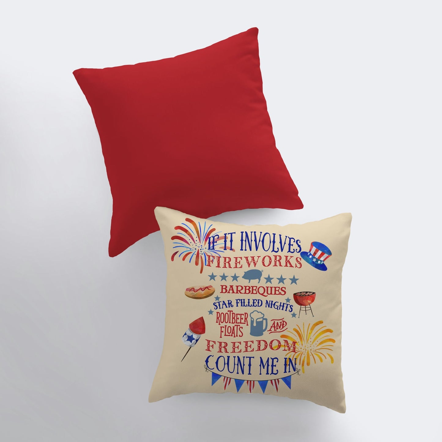 Fourth of July | Pillow Cover | Memorial Gift | Throw Pillow | Home