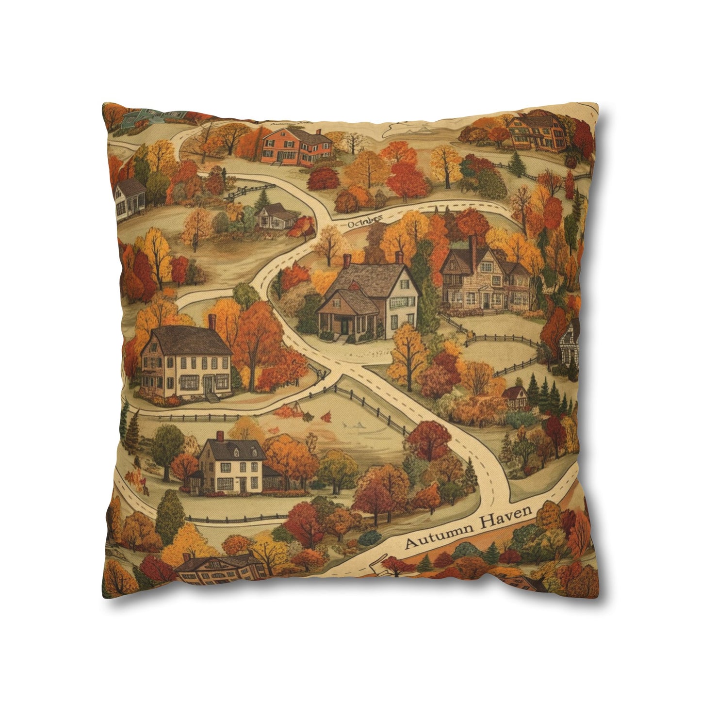 Map of Memories Spun Polyester Square Pillowcase - StyleMZ