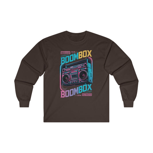 Corea - Camiseta unisex de manga larga de algodón ultra fino Boom box - StyleMZ 