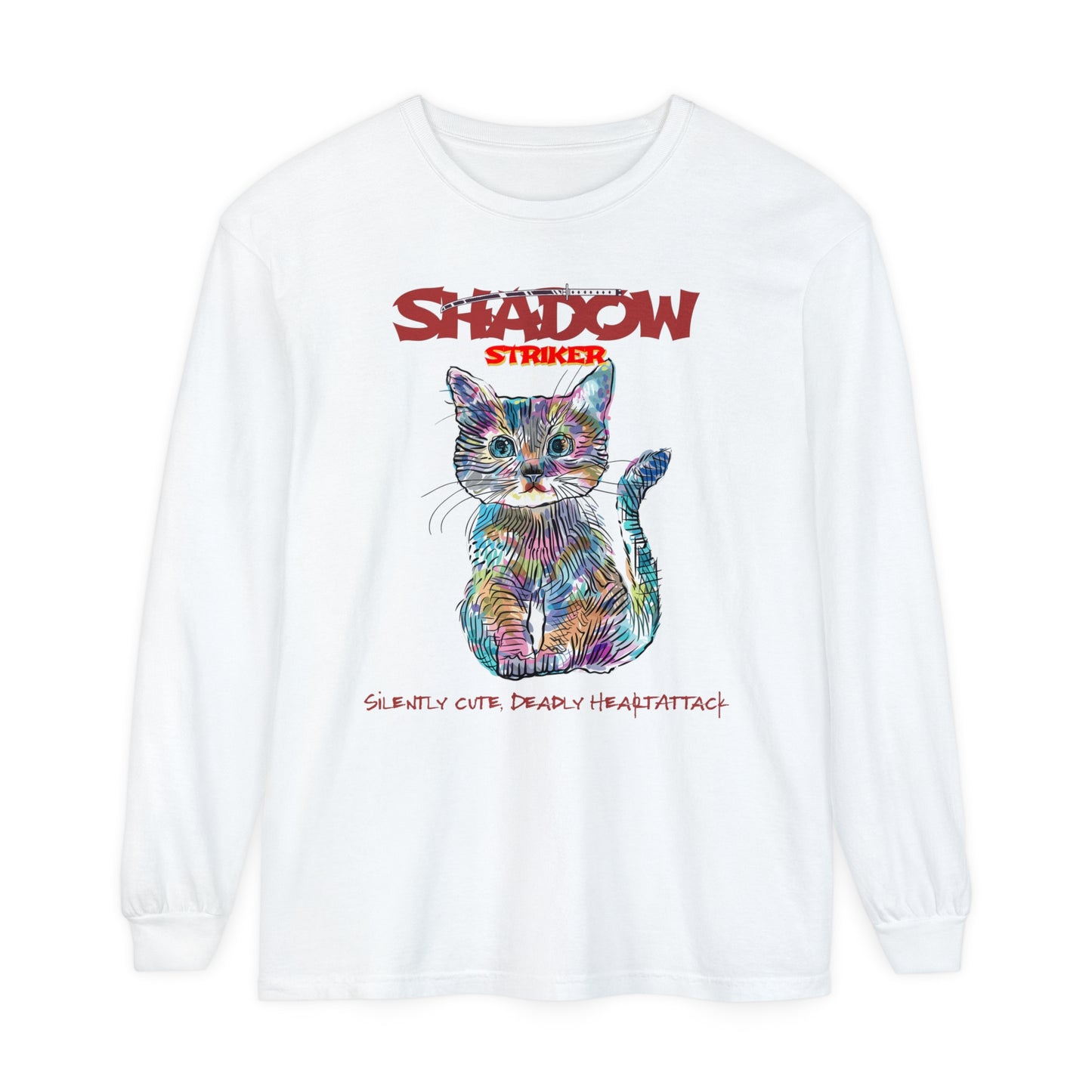 Korea -  Shadow Striker Unisex Garment-dyed Long Sleeve T-Shirt  - StyleMZ