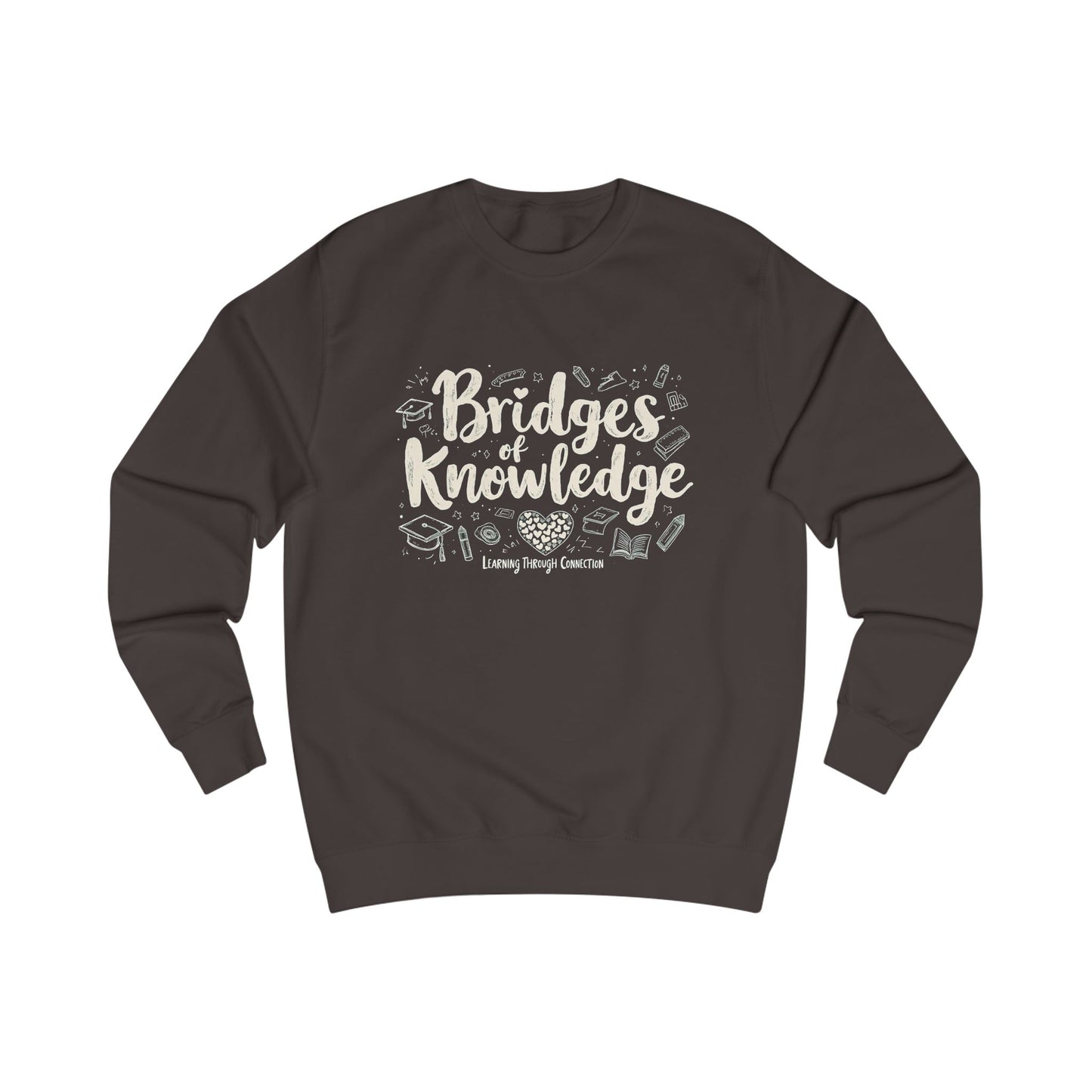 Bridges of Knowledge Unisex Cotton-Polyester Sweatshirt - Stylish, Comfortable, and Printed in the USA by Korean Designers - StyleMZ