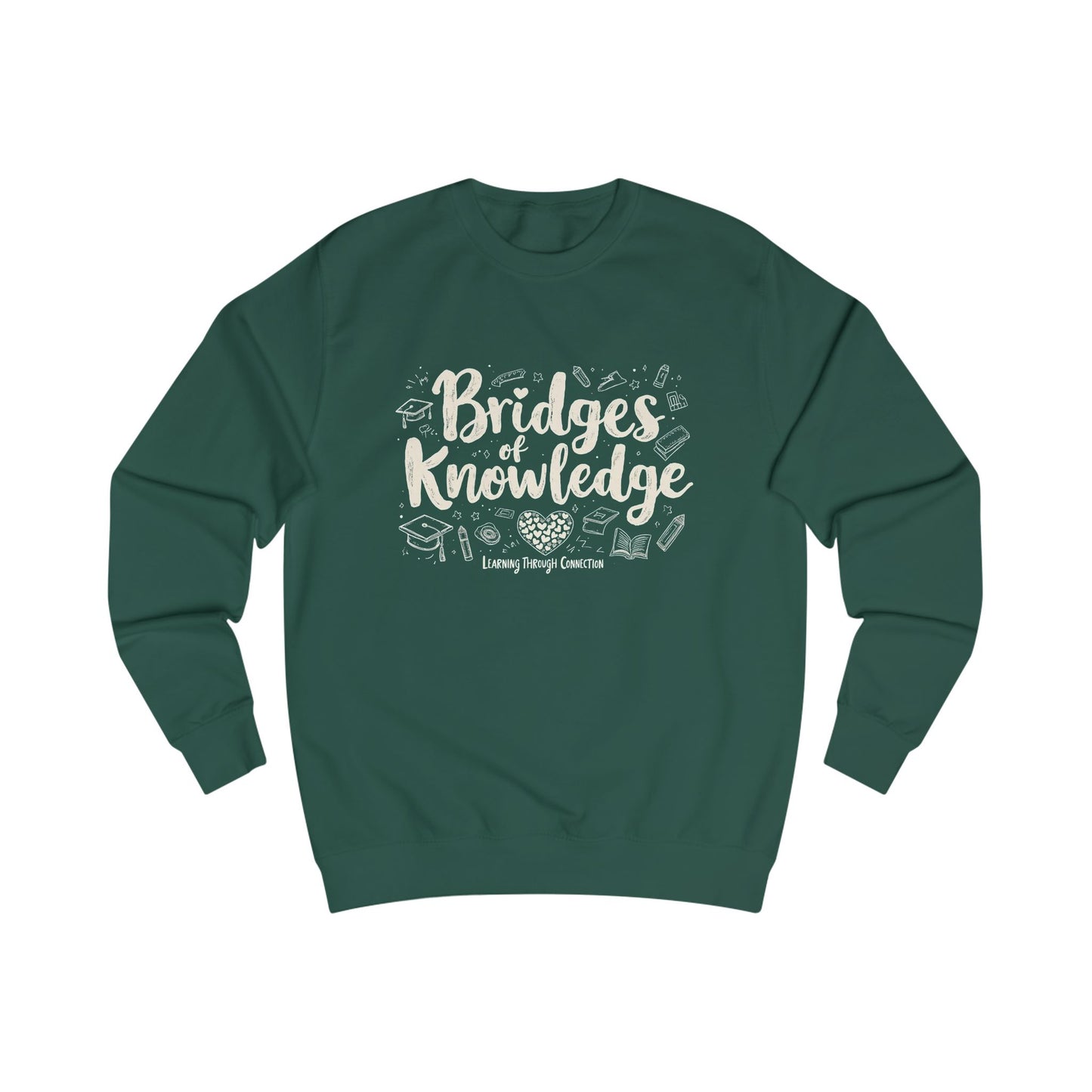 Bridges of Knowledge Unisex Cotton-Polyester Sweatshirt - Stylish, Comfortable, and Printed in the USA by Korean Designers - StyleMZ