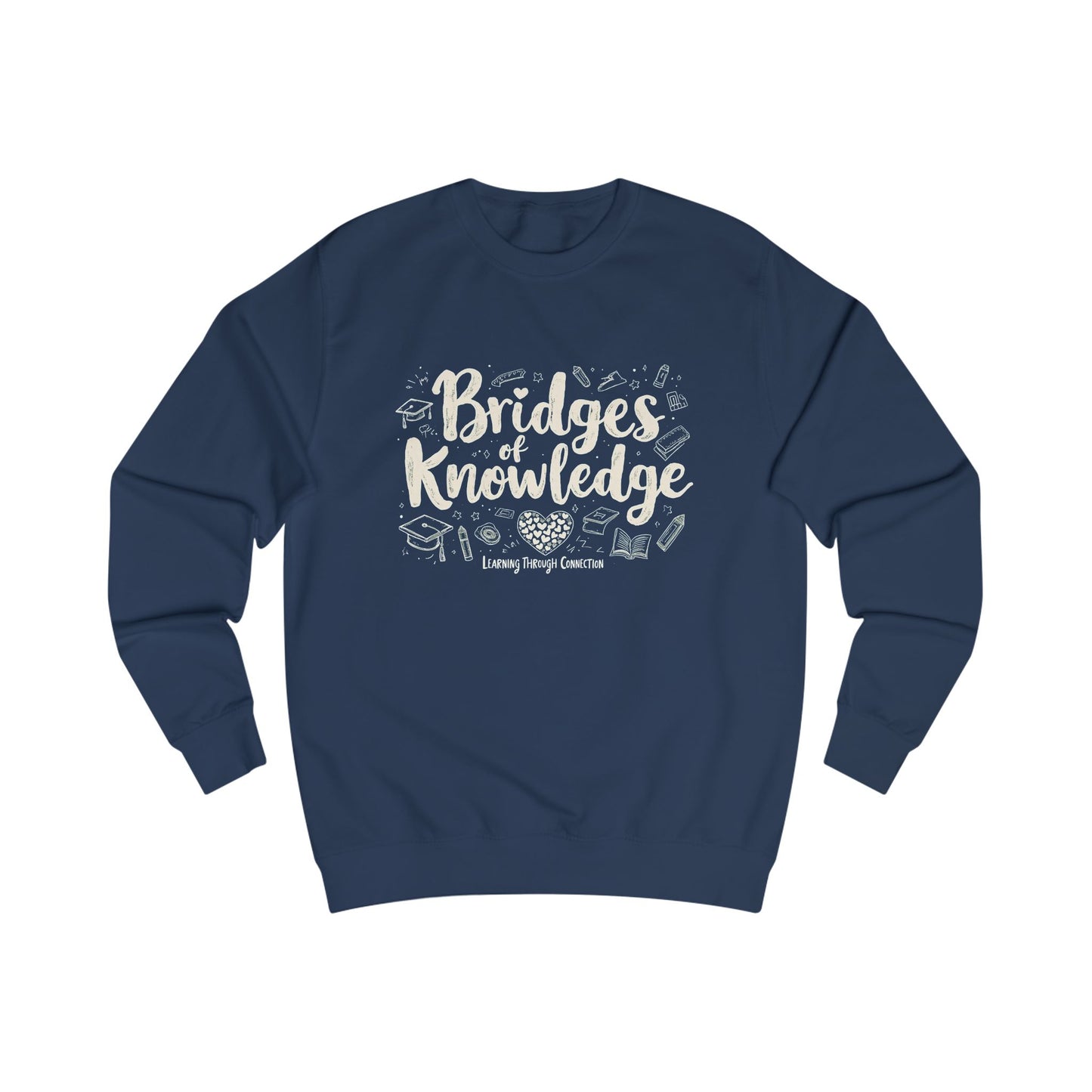 Bridges of Knowledge Unisex Cotton-Polyester Sweatshirt - Stylish, Comfortable, and Printed in the USA by Korean Designers - StyleMZ